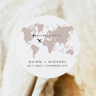 Adesivo Mapa Mundial de Destino de Viagem QUINN Save the D