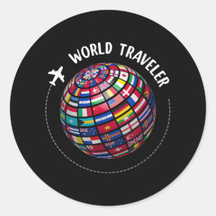 Adesivo Mapa Mundial de Viajantes, Traveler do Mundo, País