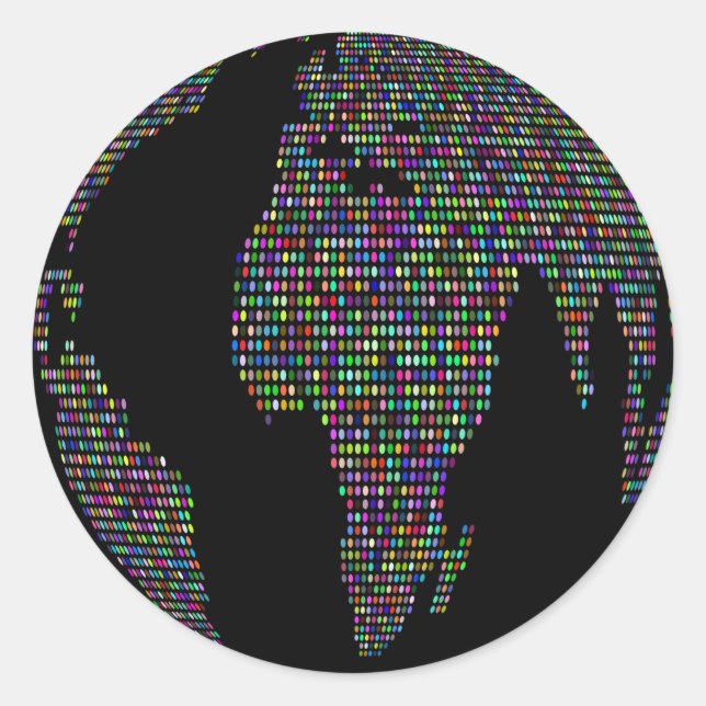 Adesivo mapa mundial do planeta Terra (Frente)
