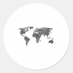 Adesivo Mapa Mundial Em Cinzas, O Mundo Mapas _1