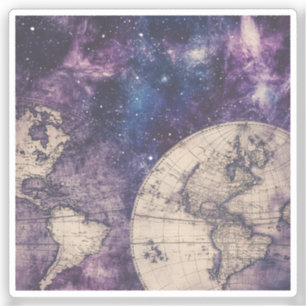 Adesivo Mapa Mundial Vintage Celestial (3)