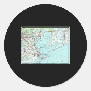 Adesivo Mapa náutico de Vintage Galveston Bay Tx (1975)