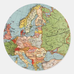 Adesivo Mapa padrão do Bacon do 20 Century Vintage Europe