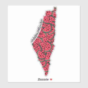Adesivo Mapa Palestino cheio de Melancias   Palestina livr