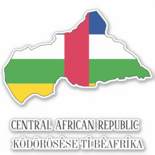 Adesivo Mapa Patriótico da República Centro-Africana