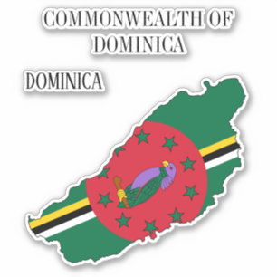 Adesivo Mapa Patriótico de Dominica Flag Charming