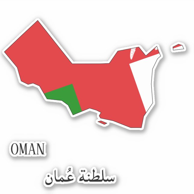 Adesivo Mapa Patriótico de Oman Flag Charming (Frente)