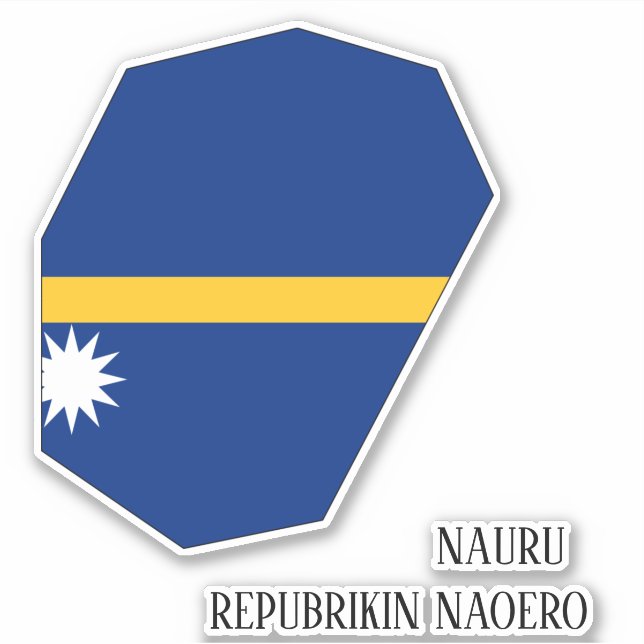 Adesivo Mapa Patriótico do Sinalizador Nauru (Frente)