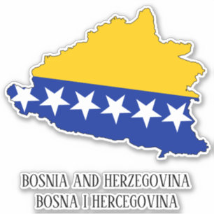 Adesivo Mapa Patriótico encantador da Bósnia e Herzegovina