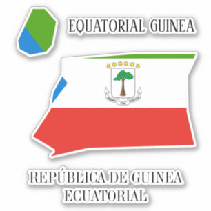 Adesivo Mapa Patriótico encantador da Guiné Equatorial