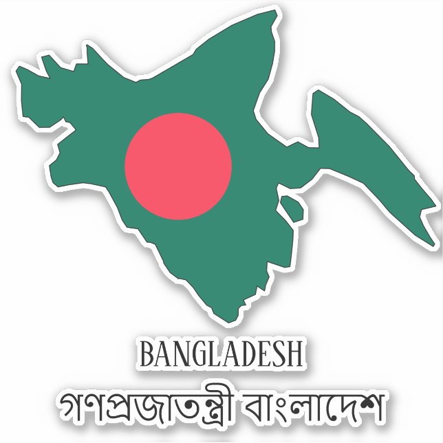 Adesivo Mapa Patriótico encantador de Bangladesh Flag (Frente)