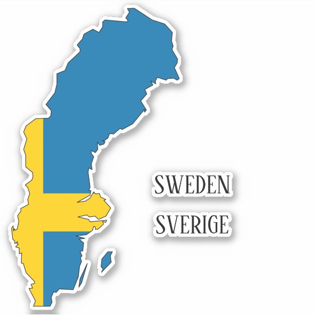 Adesivo Mapa Patriótico encantador de Sinalizador suecia (Frente)