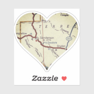 Adesivo Mapa Retroativo do Sanderson TX