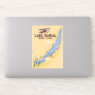Adesivo Mapa Russo de posteres de viagens do Lago Baikal S