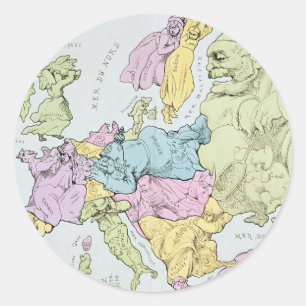 Adesivo Mapa satírico da Europa 1871