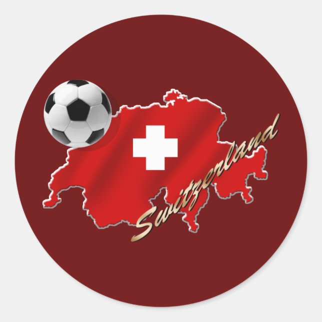 Adesivo Mapa suíço de presentes de futebol Suiça (Frente)