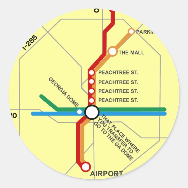 Adesivo Mapa Útil do Metrô de Atlanta (Frente)