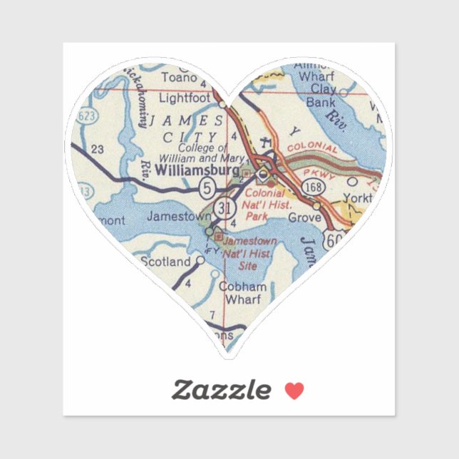 Adesivo Mapa Vintage Williamsburg (Folha)