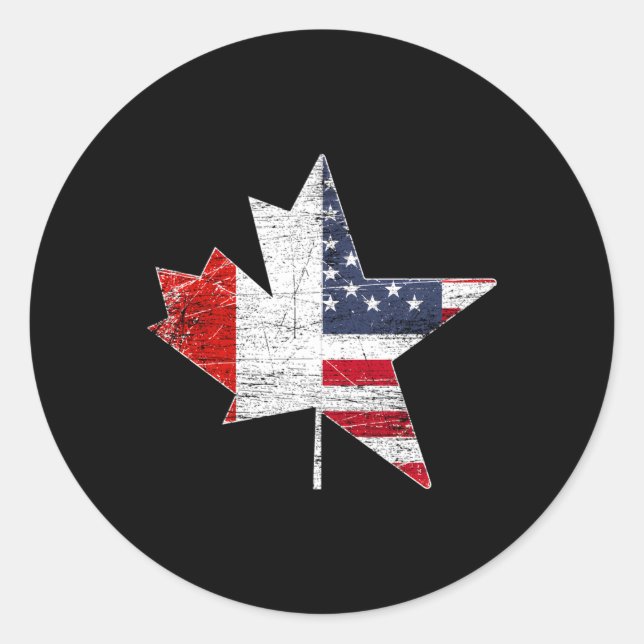 Adesivo Maple Leaf Usa American Flag Canada (Frente)