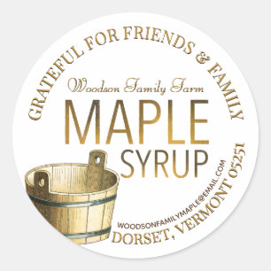 Adesivo Maple Syrup - Agradecimento à Família e Amigos