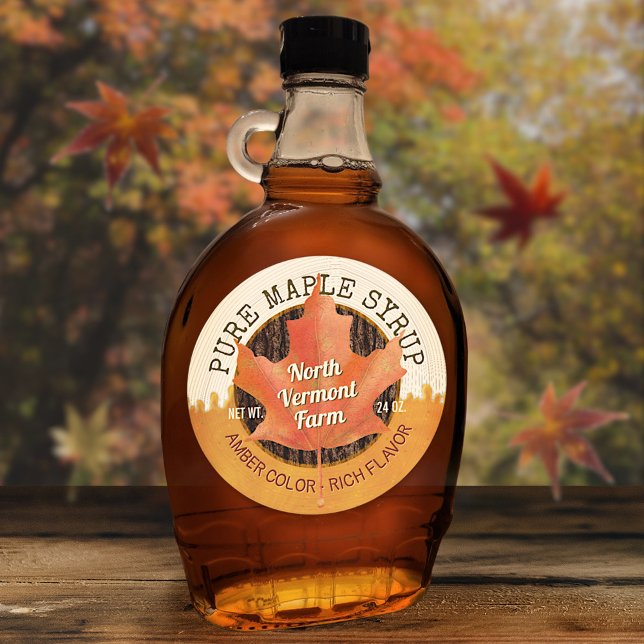 Adesivo Maple Syrup Fall Folha Personalizada de Rótulos de (Criador carregado)