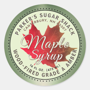Adesivo Maple Syrup Label Autumn Maple Leaf