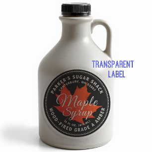 Adesivo Maple Syrup Label Red Maple Leaf (Etiqueta de Xaro