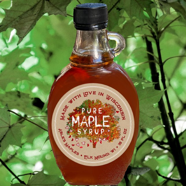 Adesivo Maple Tree Hearts Feed with Love Your State Kraft (Criador carregado)