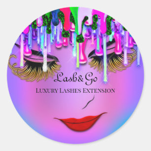 Adesivo Maquiagem Artista Lashes Roxos Produto Rosa Vermel