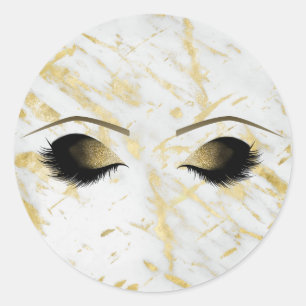 Adesivo Maquiagem Cílios Dourado Branco Mármore Festa Bele