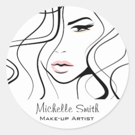 Adesivo Maquiagem Feminina Elegante Negra e Branca Minimal