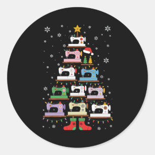 Adesivo Máquina de Costura de Natal Luzes da Árvore Meias