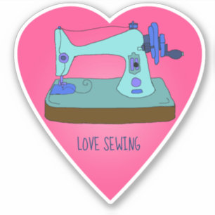 Adesivo Máquina de costura por safra, costura por amor, pe
