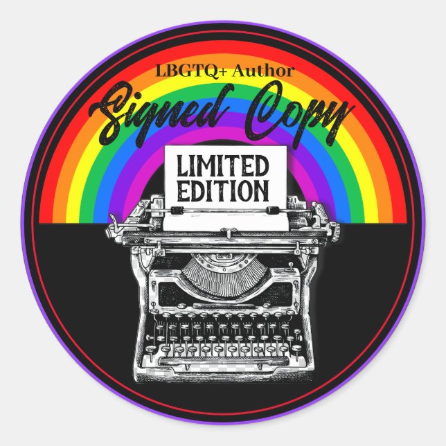 Adesivo Máquina de escrever de cópia assinada pelo autor L (Frente)