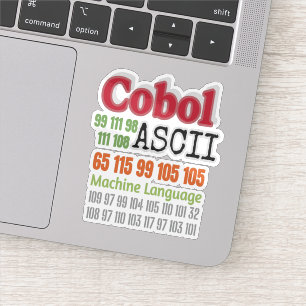 Adesivo Máquina de Linguagem de Programação Cobol ASCII