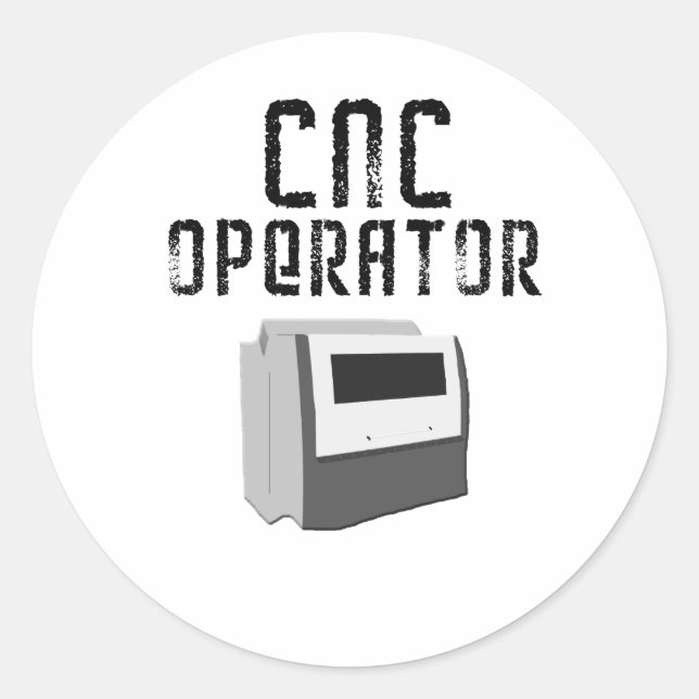 Adesivo Máquina de Operador CNC (Frente)