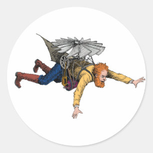 Adesivo Máquina de Voo Vintage Steampunk