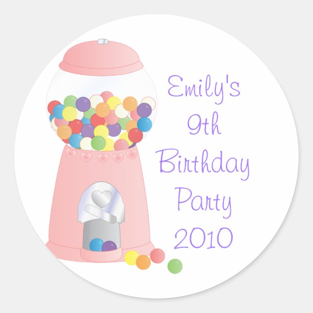 Adesivo Máquina Gumbal Rosa (Frente)