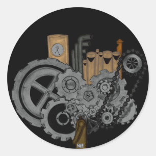 Adesivo Maquinaria de Steampunk