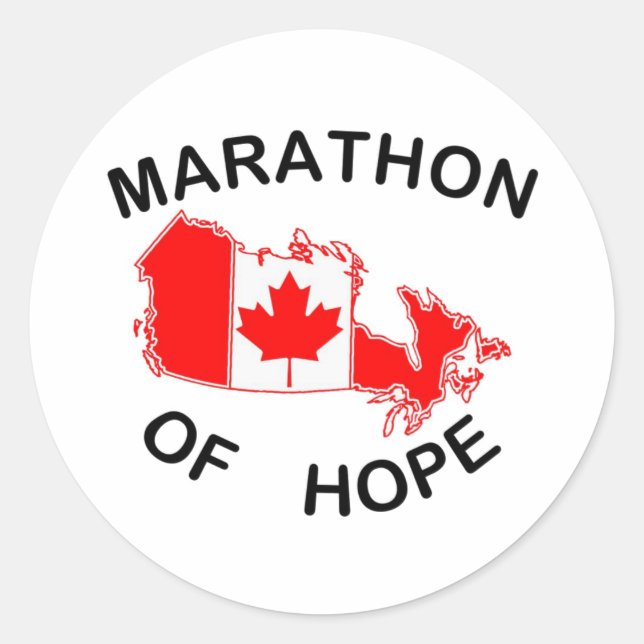 Adesivo Maratona Terry Fox da esperança Maratona do Canadá (Frente)