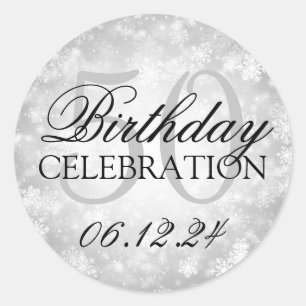 Adesivo Maravilha Elegante de 50º aniversário do Prata Inv