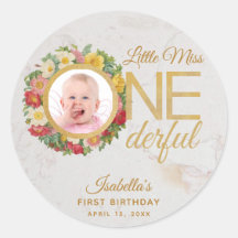 Maravilhoso Primeiro Aniversário Foto Floral Coroa