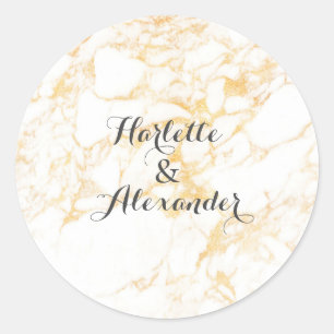 Adesivo Marble branco e Dourado