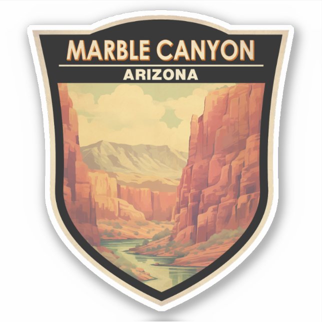 Adesivo Marble Canyon Arizona Art Vintage (Frente)