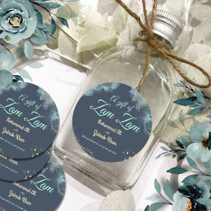 Adesivo Marble Dusty Blue Islâmico Casamento Presente de Z