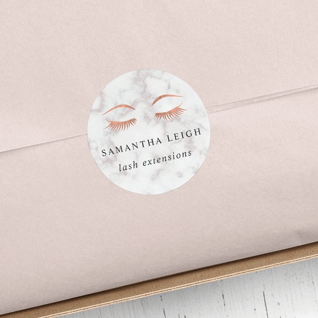 Adesivo Marble e Rosa Dourados Lashes & Brows Beauty (Criador carregado)