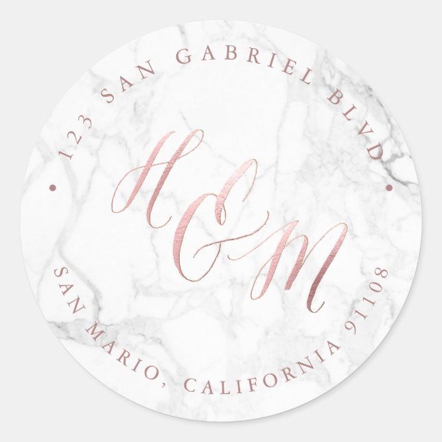 Adesivo Marble Faux Rosa Dourado Calliografia Ampersand (Frente)