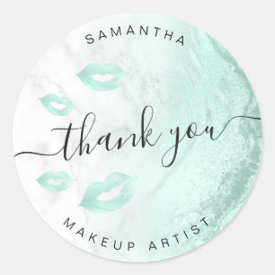 Adesivo Marble makeup artista de lábios de brilho verde d