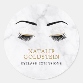 Adesivo Marble Preto e Dourado Beleza de Cílios e Sobrance