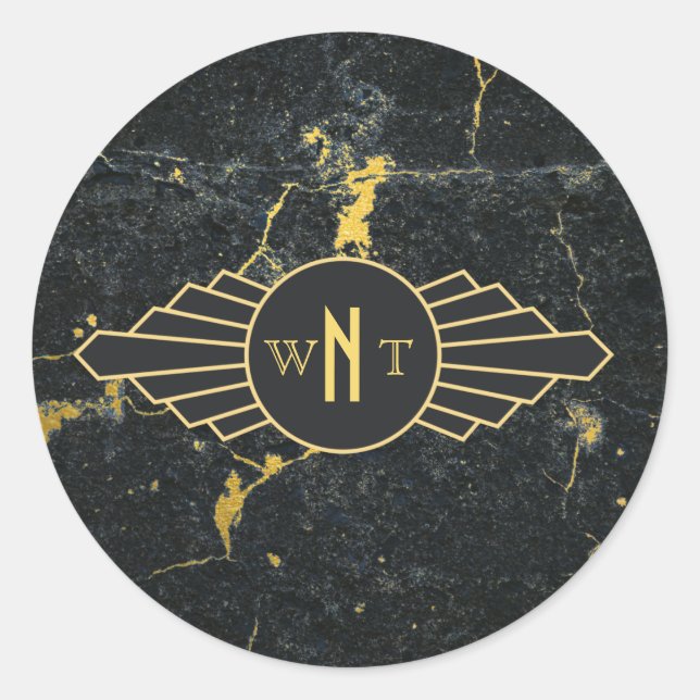 Adesivo Marble Preto - Três Letras - Decência de Arte Mono (Frente)